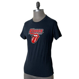 2005 Rolling Stones Women’s XL Black T-Shirt Felt Logo Anthill RUNS SMALL